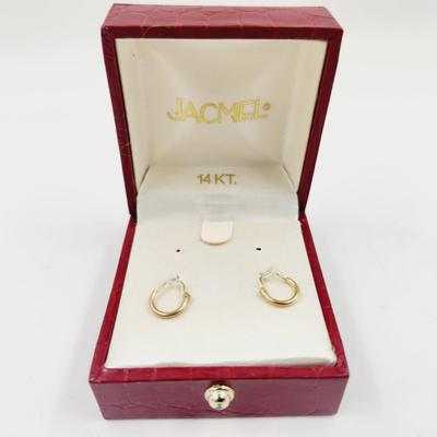 BEAUTIFUL 14K JACMEL HOOP EARRINGS
