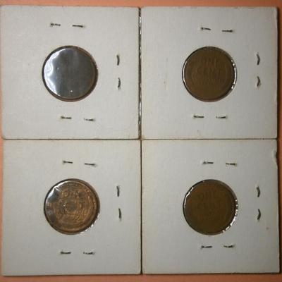 UKNITED STATES 1916, 1919, 1920, & 1927 One Penny Coins