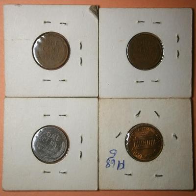 UKNITED STATES 1928, 1941, 1943, & 1968S One Penny Coins
