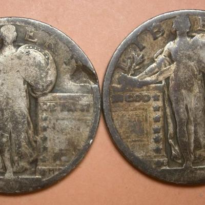 UNITED STATES (2) Silver Quarter Dollars (no dates)