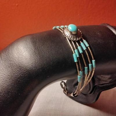 Navaho Liquid 925 Turquoise 7" Bracelet