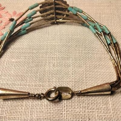 Navaho Liquid 925 Turquoise 7" Bracelet