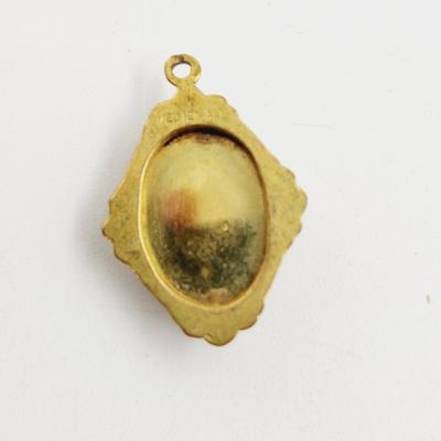 DESIGNED TIGER EYE INLAD IN 12K GOLD 1/20 PENDANT