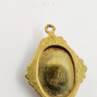 DESIGNED TIGER EYE INLAD IN 12K GOLD 1/20 PENDANT