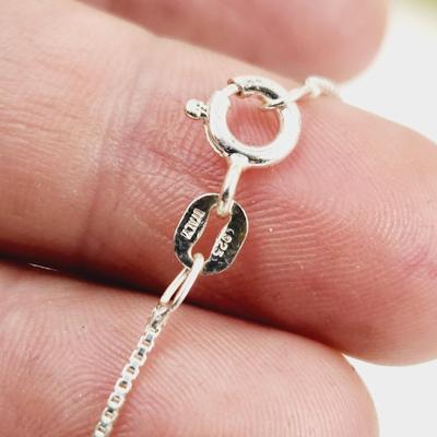BLACK STONE .925 SILVER NECKLACE & PENDANT