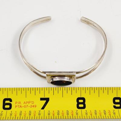 BEAUTIFUL MULTI COLORED GLASS .925 SILVER BRACELET