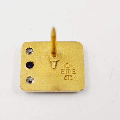 FLEMING CO 10K GOLD W/ 2 DIAMONDS & 1 SAPPHIRE
