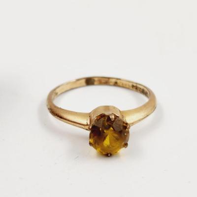 CITRINE 1/20 GOLD RING (G.E.C.O) - SIZE 8