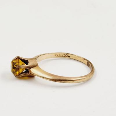 CITRINE 1/20 GOLD RING (G.E.C.O) - SIZE 8