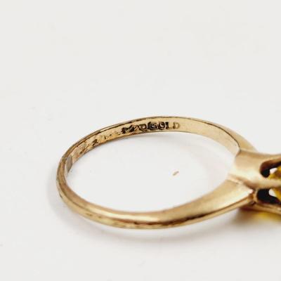 CITRINE 1/20 GOLD RING (G.E.C.O) - SIZE 8