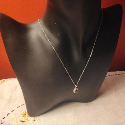Ross Simons Amethyst And Diamond 18" 925 Necklace