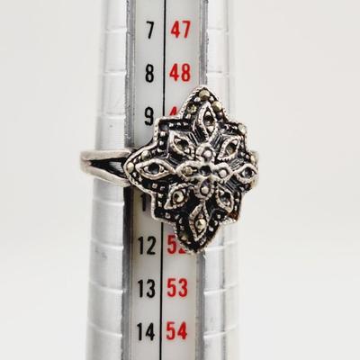 ART NOUVEAU STYLE .925 RING SIZE 4.75