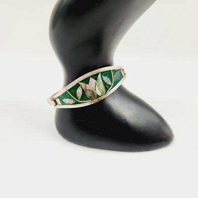 VINTAGE ALPACA MEXICAN SILVER CLASP BRACELET