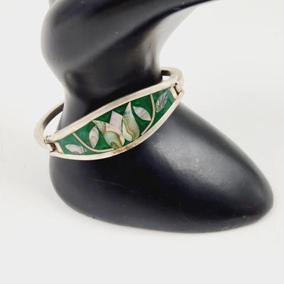 VINTAGE ALPACA MEXICAN SILVER CLASP BRACELET
