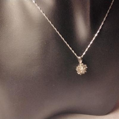 Diamond Starburst 925 16" Necklace