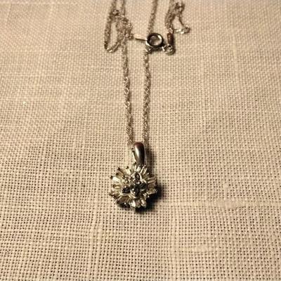 Diamond Starburst 925 16" Necklace