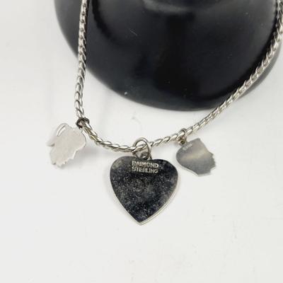 BEAUTIFUL RAIMOND STERLING GIRL / BOY HEART CHARM BRACELET