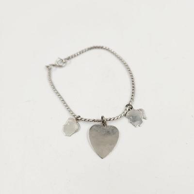 BEAUTIFUL RAIMOND STERLING GIRL / BOY HEART CHARM BRACELET