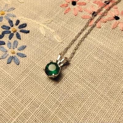Green Apple Agate 16" 925 Necklace