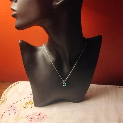 Green Apple Agate 16" 925 Necklace