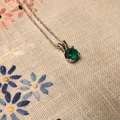 Green Apple Agate 16" 925 Necklace