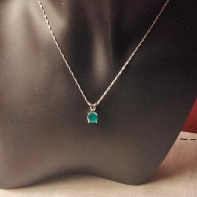 Green Apple Agate 16" 925 Necklace
