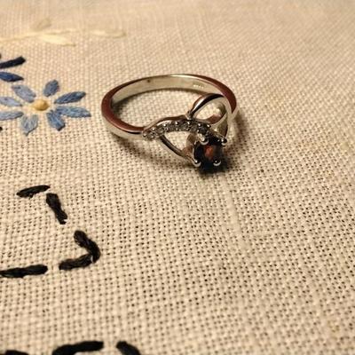 Garnet 925 Ring Size 6
