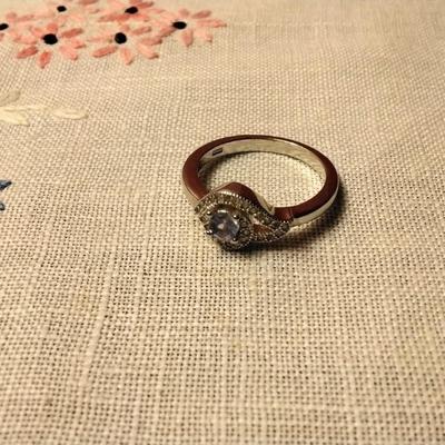 Tanzanite And Diamond 925 Ring Size 8.5