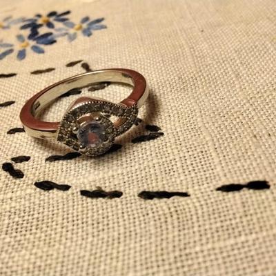 Tanzanite And Diamond 925 Ring Size 8.5