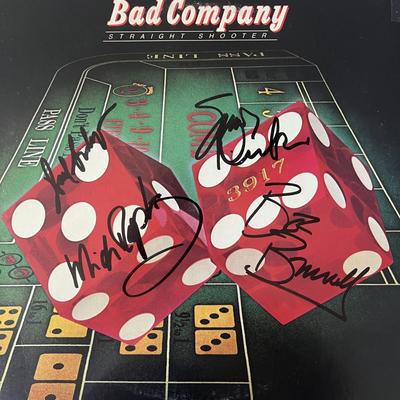 Bad Company Straight Shooter signed album 
