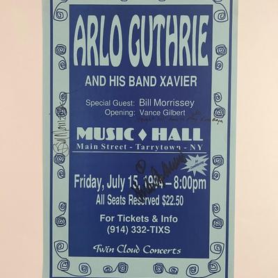 Arlo Guthrie and Bill Morrissey signed 1994 mini poster