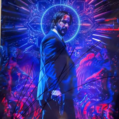 John Wick Keanu Reeves signed movie photo