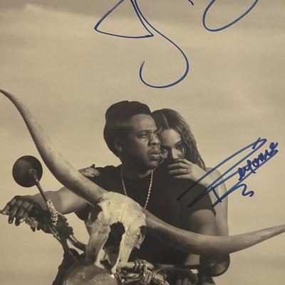 Jay-Z and Beyonce signed photo