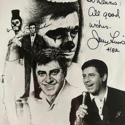 Jerry Lewis signed photo. GFA authenticated