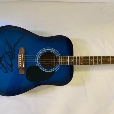 Jackie DeShannon signed blue sunburst Indiana acoustic