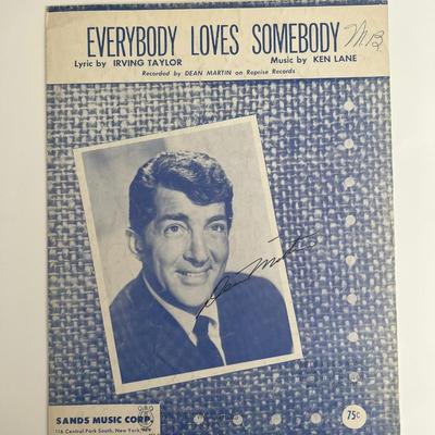 Everybody Loves Somebody Dean Martin signed sheet music