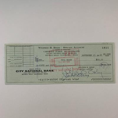 The Incredible Hulk Bill Bixby signed check