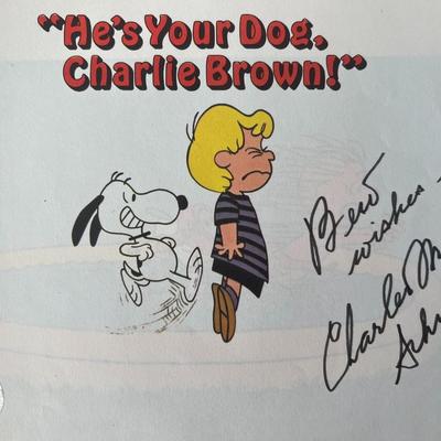 Peanuts Charles Schulz signed book page GFA authenticated