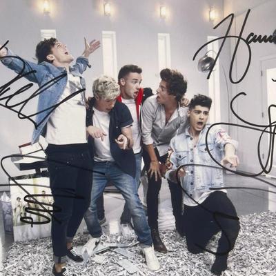 One Direction band signed photo