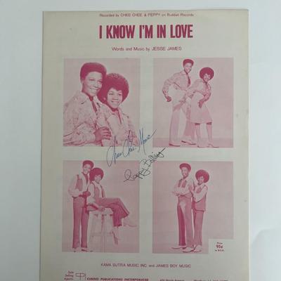 Chee-Chee and Peppy I Know I'm in Love signed sheet music