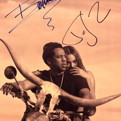 Jay-Z and Beyonce signed photo