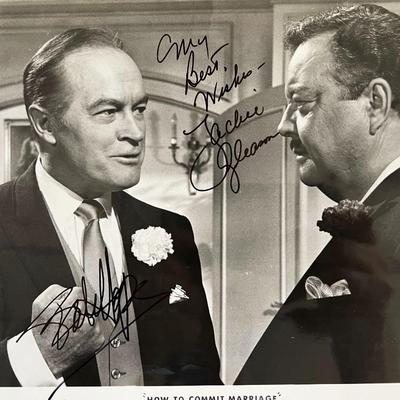 Bob Hope and Jackie Gleason signed movie photo