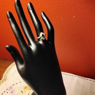 Stunning Diamond And Sapphire 925 Ring Size 7 One Of A Kind