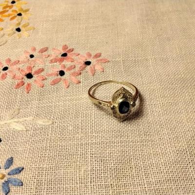 Stunning Diamond And Sapphire 925 Ring Size 7 One Of A Kind