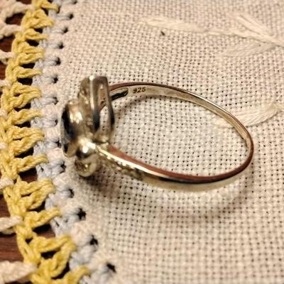 Stunning Diamond And Sapphire 925 Ring Size 7 One Of A Kind