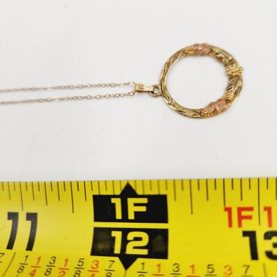 BEAUTIFUL BLACK HILLS 10k GOLD PENDANT W/ CHAIN