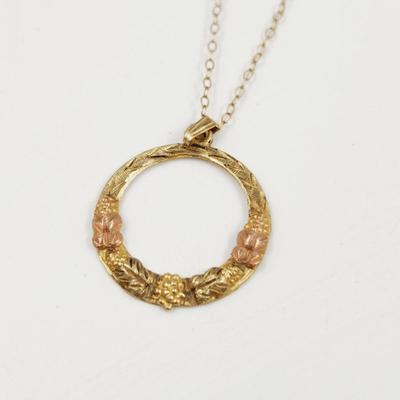 BEAUTIFUL BLACK HILLS 10k GOLD PENDANT W/ CHAIN