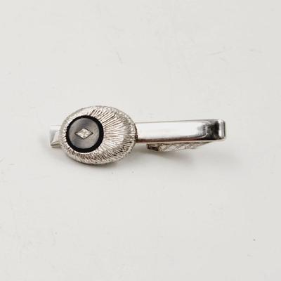 VINTAGE SILVER TONED TIE CLIPS