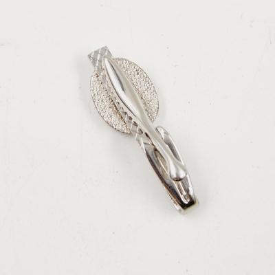 VINTAGE SILVER TONED TIE CLIPS