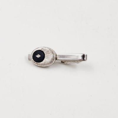 VINTAGE SILVER TONED TIE CLIPS